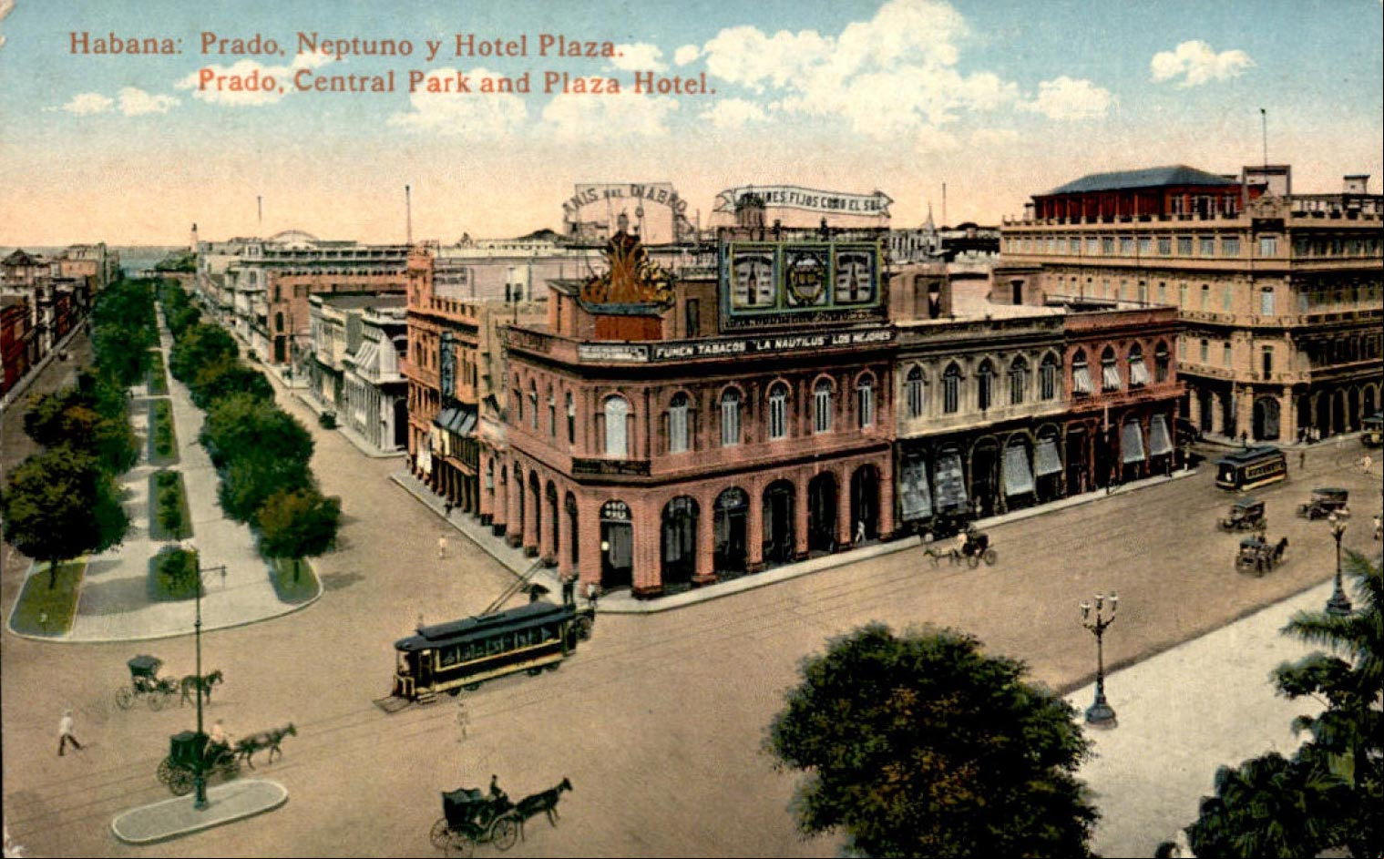 Esquina del Paseo del Prado con la calle Neptuno, la Habana, 1910 Esquina del Paseo del Prado con la calle Neptuno, la Habana, 1910