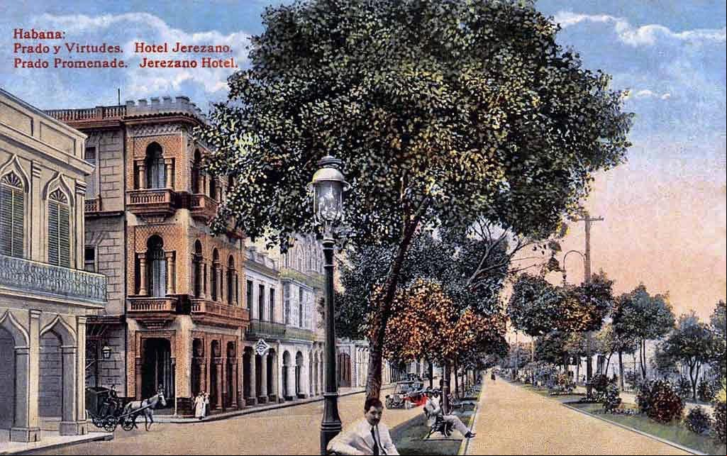 Hotel El Jerezano, Prado y Virtudes, La Habana, 1890 Hotel El Jerezano, Prado y Virtudes, La Habana, 1890