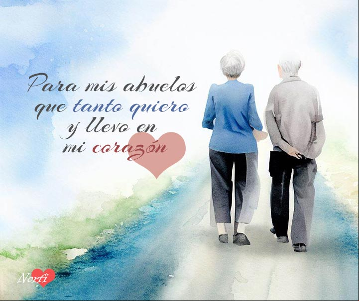 Dos abuelos caminando juntos por una carretera
