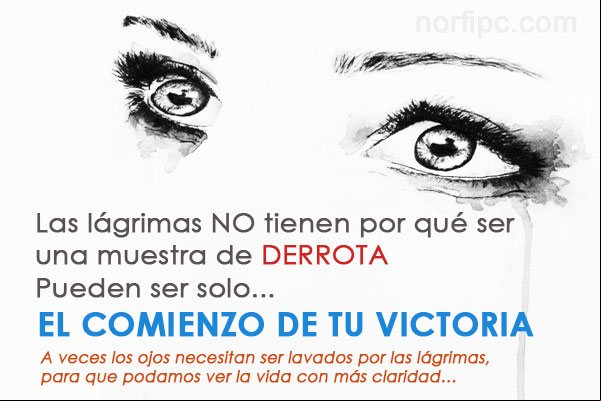 Las lágrimas NO tienen por qué ser una muestra de derrota, pueden ser solo EL COMIENZO DE TU VICTORIA Mensajes positivos sobre los fracasos y obstáculos en la vida