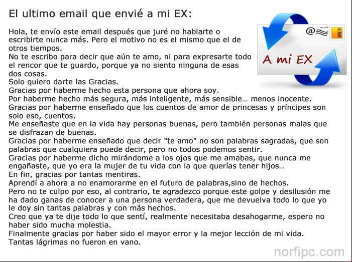 El ultimo email que envié a mi EX El ultimo email que envié a mi EX