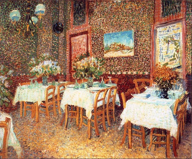 Vincent Van Gogh - Interior of a Restaurant, Paris, Francia, 1887 Vincent Van Gogh - Interior of a Restaurant, Paris, Francia, 1887
