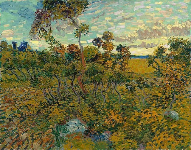 Vincent Van Gogh - Puesta del sol en Montmajour, Arles, 1888 Vincent Van Gogh - Puesta del sol en Montmajour, Arles, 1888