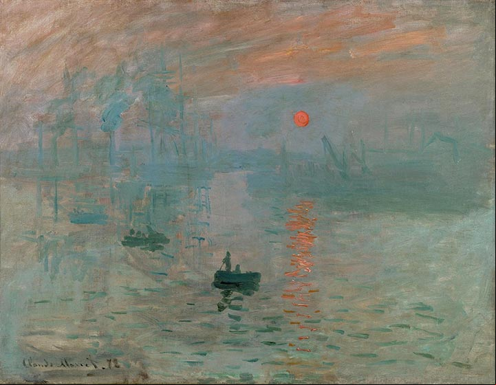 Impression, Sunrise (Impresión, sol naciente), de Claude Monet. Obra de 1874 Impression, Sunrise (Impresión, sol naciente), de Claude Monet. Obra de 1874