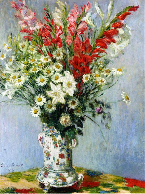 Claude Monet - Bouquet of Gadiolas, Lilies and Dasies, 1878 Claude Monet - Bouquet of Gadiolas, Lilies and Dasies, 1878