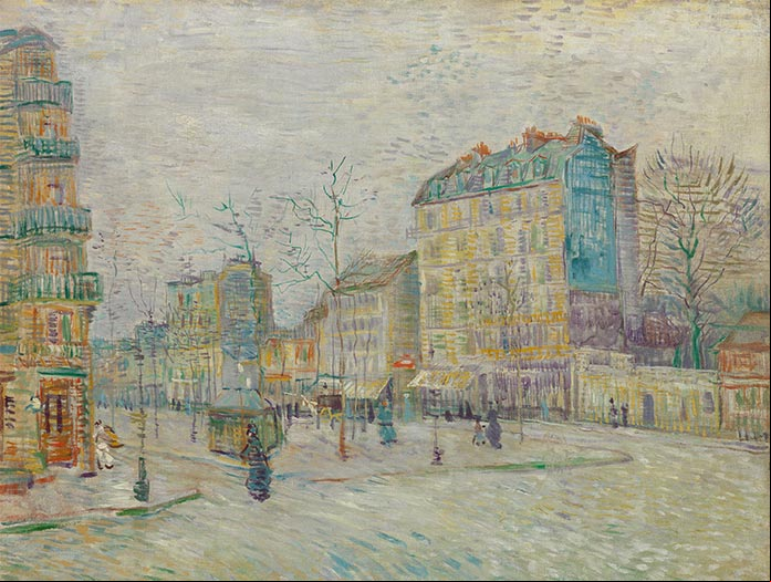 Boulevard de Clichy, pintura de Vincent Van Gogh de 1887 #VanGogh Pinturas de Vincent Van Gogh para descargar gratis