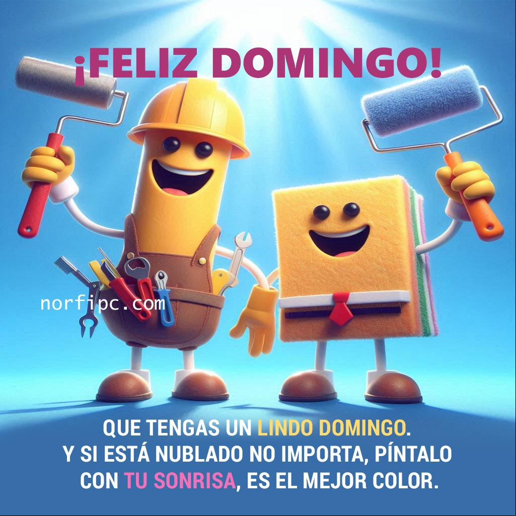 Que tengas un lindo domingo. Y si está nublado no importa, píntalo con tu sonrisa, es el mejor color Pat y Mat saludando al amanecer