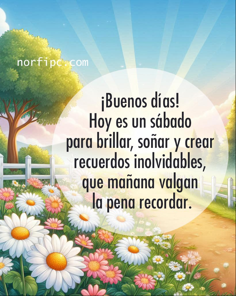 ¡Buenos días! Hoy es un sábado para brillar, soñar y crear recuerdos inolvidables, que mañana valgan la pena recordar. Pintura de paisaje al amanecer
