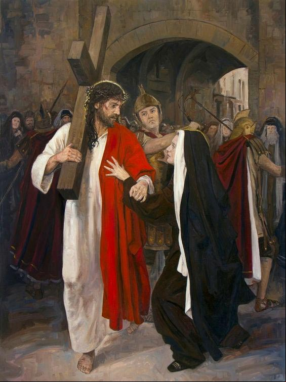 Encuentro de María con Jesús, camino al Calvario - Los Siete dolores de la Virgen María Encuentro de María con Jesús, camino al Calvario - Los Siete dolores de la Virgen María