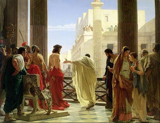 Pilato muestra a Jesús a la multitud, pintura de Antonio Ciseri Pilato muestra a Jesús a la multitud, pintura de Antonio Ciseri