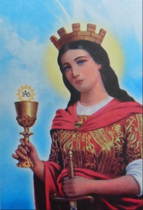 Imagen de Santa Bárbara, mártir de la iglesia, patrona de los militares y los que trabajan con fuego Fondo de pantalla cristiano para el celular: Imagen de Santa Bárbara, mártir de la iglesia
