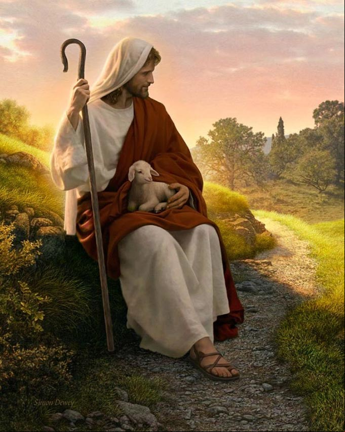 Jesús con un cabrito en brazos. #ElBuenPastor Jesús con un cabrito en brazos