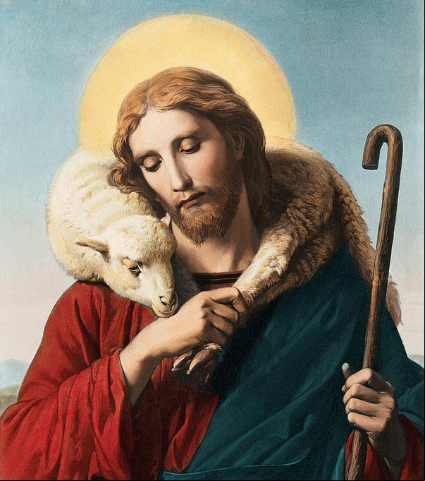 Jesús con un cabrito al hombro. #ElBuenPastor Jesús con un cabrito al hombro