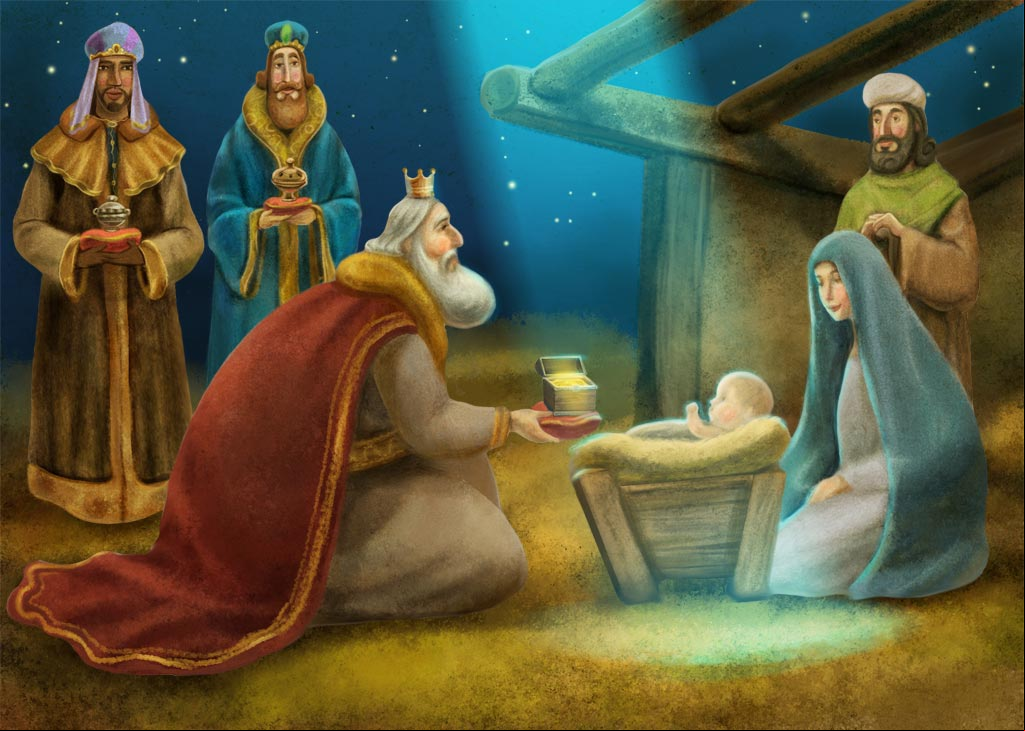 Los Reyes Magos visitan al Niño Jesús. #NacimientoJesus Los Reyes Magos visitan al Niño Jesús
