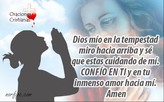 Dios mío en la tempestad miro hacia arriba y sé que estas cuidando de mí. Confío en ti y en tu inmenso amor hacia mí. Amen #OracionesCristianas Oraciones cristianas para momentos de riesgo y peligro