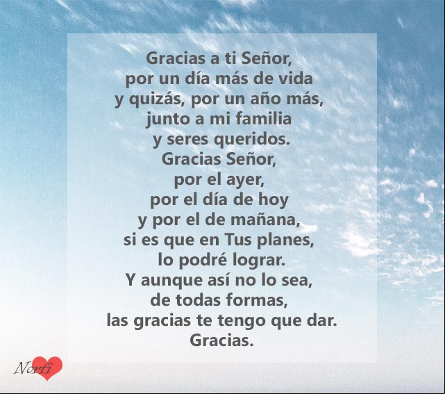Poema para darle las gracias a Dios Poema para darle las gracias a Dios