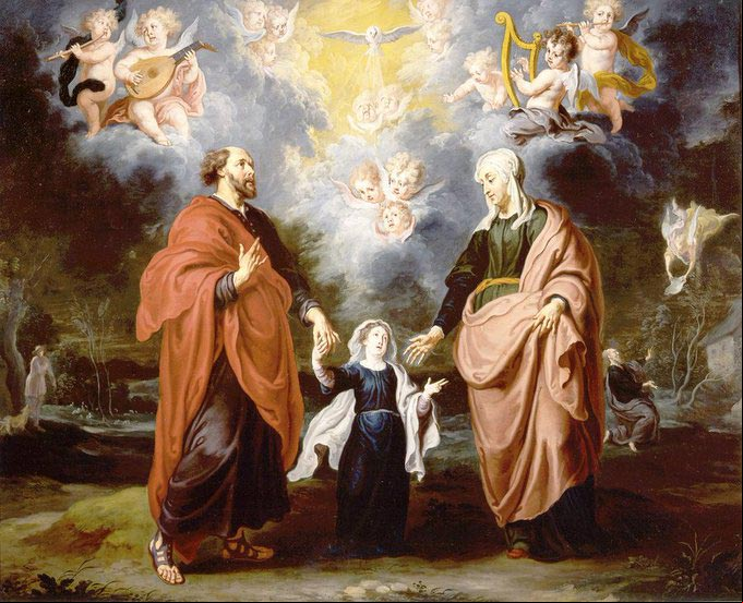 Imagen de la Virgen María con Santa Ana y San Joaquín, sus padres Imagen de la Virgen María con Santa Ana y San Joaquín, sus padres
