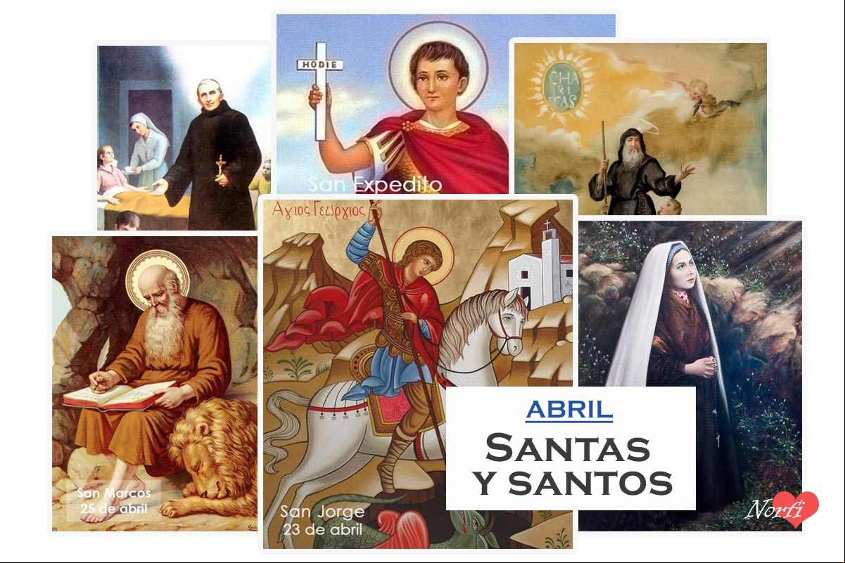 Calendario y día de los santos del mes de abril Calendario y día de los santos del mes de abril
