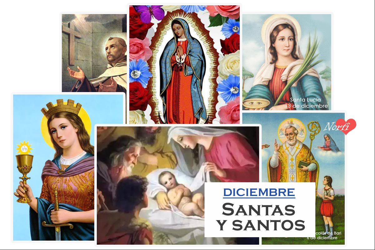 Santas, santos y Santoral católico del mes de diciembre Santas, santos y Santoral católico del mes de diciembre