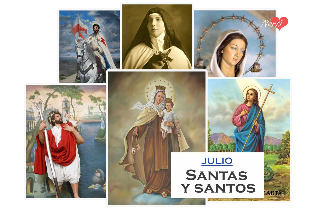 Santas, santos y Santoral católico del mes de julio Santas, santos y Santoral católico del mes de julio