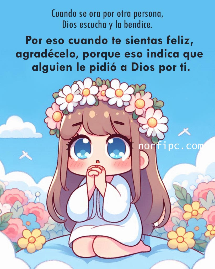 Cuando se ora por otra persona, Dios escucha y la bendice. Por eso cuando te sientas feliz, agradécelo, porque eso indica que alguien le pidió a Dios por ti Chica arrodillada orando