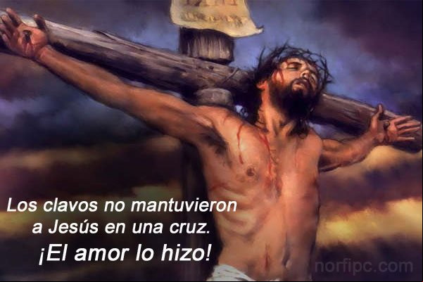 Los clavos no mantuvieron a Jesús en una cruz. ¡El amor lo hizo! Los clavos no mantuvieron a Jesús en una cruz. ¡El amor lo hizo!