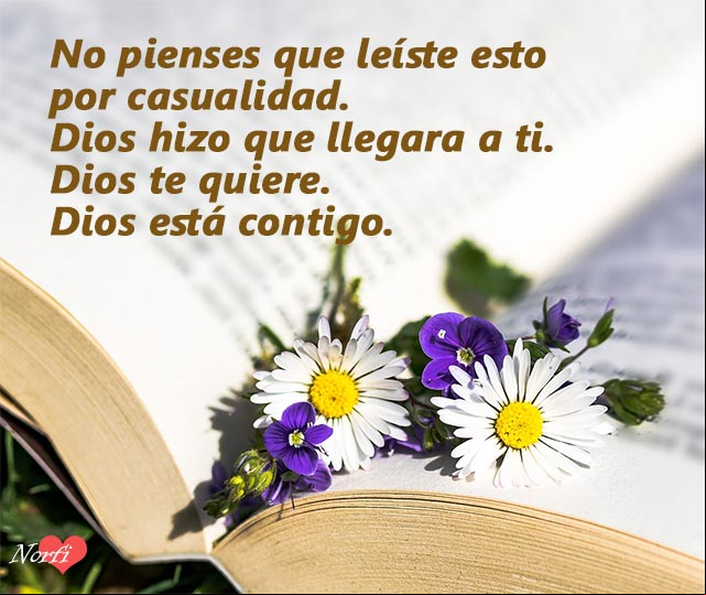 No pienses que leíste esto por casualidad. Dios hizo que llegara a ti. Dios te quiere. Dios está contigo Dios está contigo