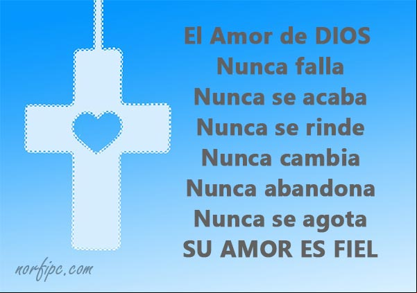 El Amor de DIOS nunca falla, nunca se acaba, nunca se rinde, nunca cambia, nunca abandona, nunca se agota... SU AMOR ES FIEL #AmorDeDios El Amor de DIOS nunca falla