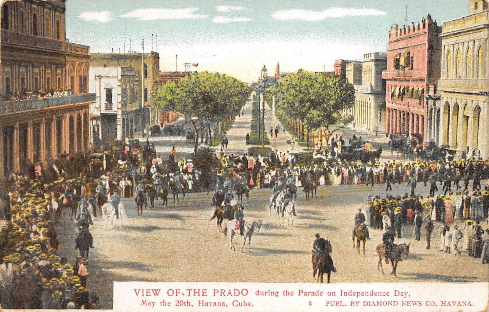 El Prado durante la Parada el Dia de la Independencia de Cuba, el 20 de mayo de 1920 Foto del Paseo del Prado en la Habana en 1920