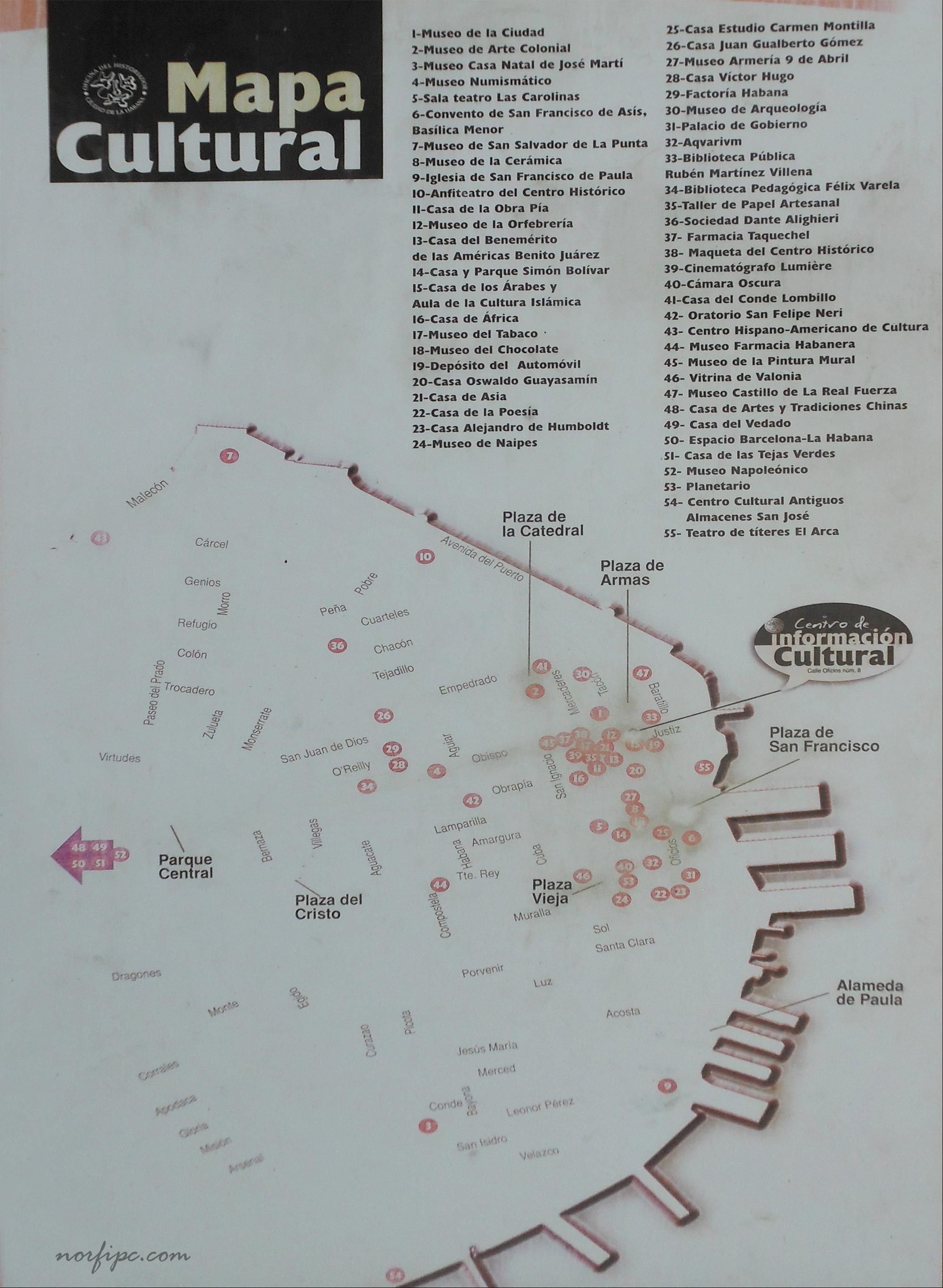 Mapa Cultural de la Habana Vieja Mapa Cultural de la Habana Vieja