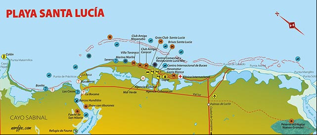 Mapa turístico de la Playa Santa Lucia Mapa turístico de la Playa Santa Lucia