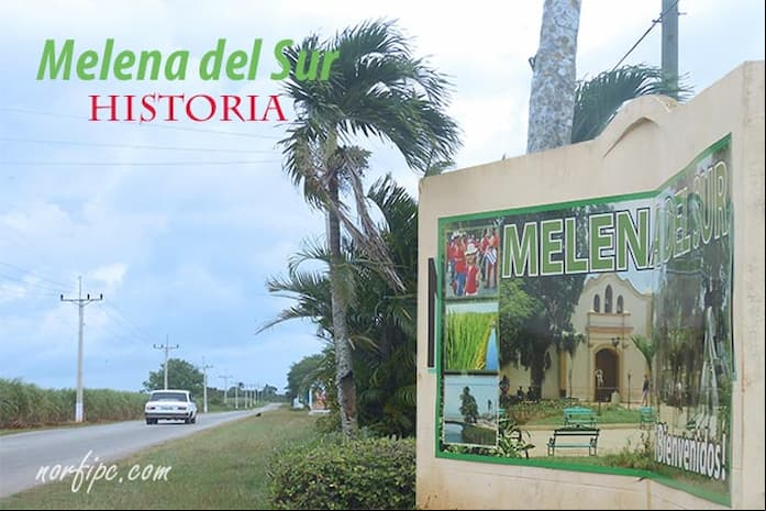 Cartel de bienvenida en la entrada de Melena del Sur Cartel de bienvenida en la entrada de Melena del Sur