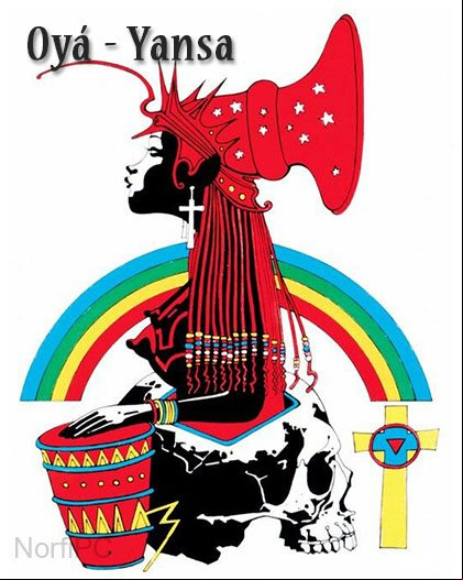Oyá. Orisha de la centella, del remolino, del arcoiris y de los muertos. Orisha yoruba Oyá