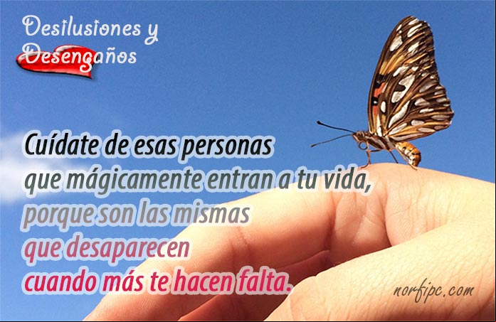 Mensajes de desilusiones, desencantos y desengaños de amores