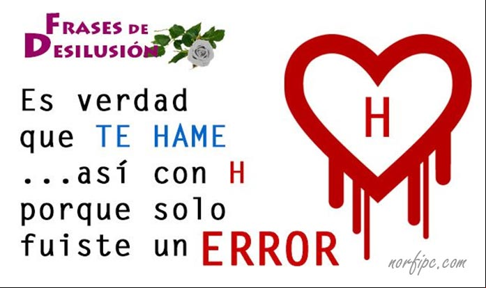 Te hame con H porque fuiste un ERROR en mi vida Frases sobre las decepciones, desilusiones y errores en el amor