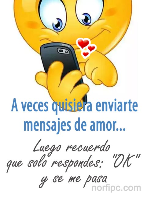 A veces quisiera enviarte mensajes de amor… Luego recuerdo que solo respondes "OK" y se me pasa. Frase de reproche para un falso amor