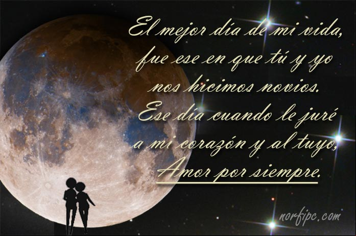 El mejor día de mi vida, fue ese en que tú y yo nos hicimos novios. Ese día cuando le juré a mi corazón y al tuyo, amor por siempre. El mejor día de mi vida, fue ese en que tú y yo nos hicimos novios
