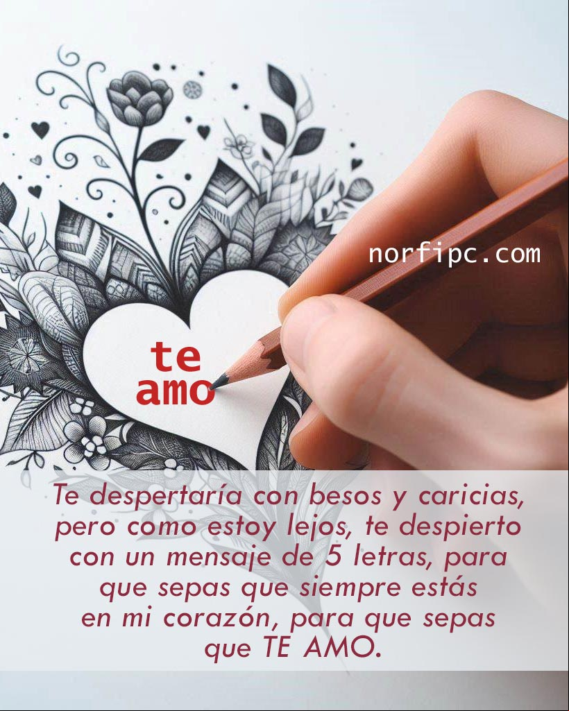Si pudiera te despertaría a besos y caricias, pero como estoy lejos, te despierto con un mensaje, para que sepas que siempre estás en mi corazón Mano de una persona dibujando un corazón