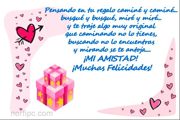 Postal de felicitacion para un amigo o amiga Postal de felicitacion para un amigo o amiga