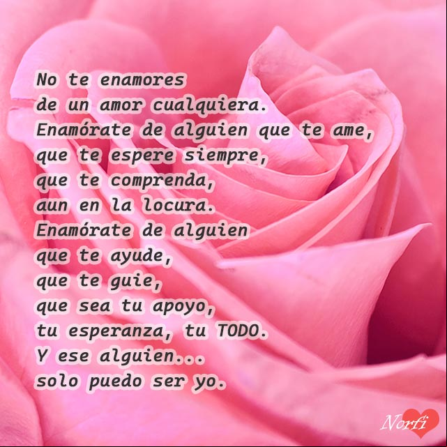 Enamórate de alguien que te ame, que te espere, que te comprenda aun en la locura Enamórate de alguien que te ame, que te espere, que te comprenda aun en la locura