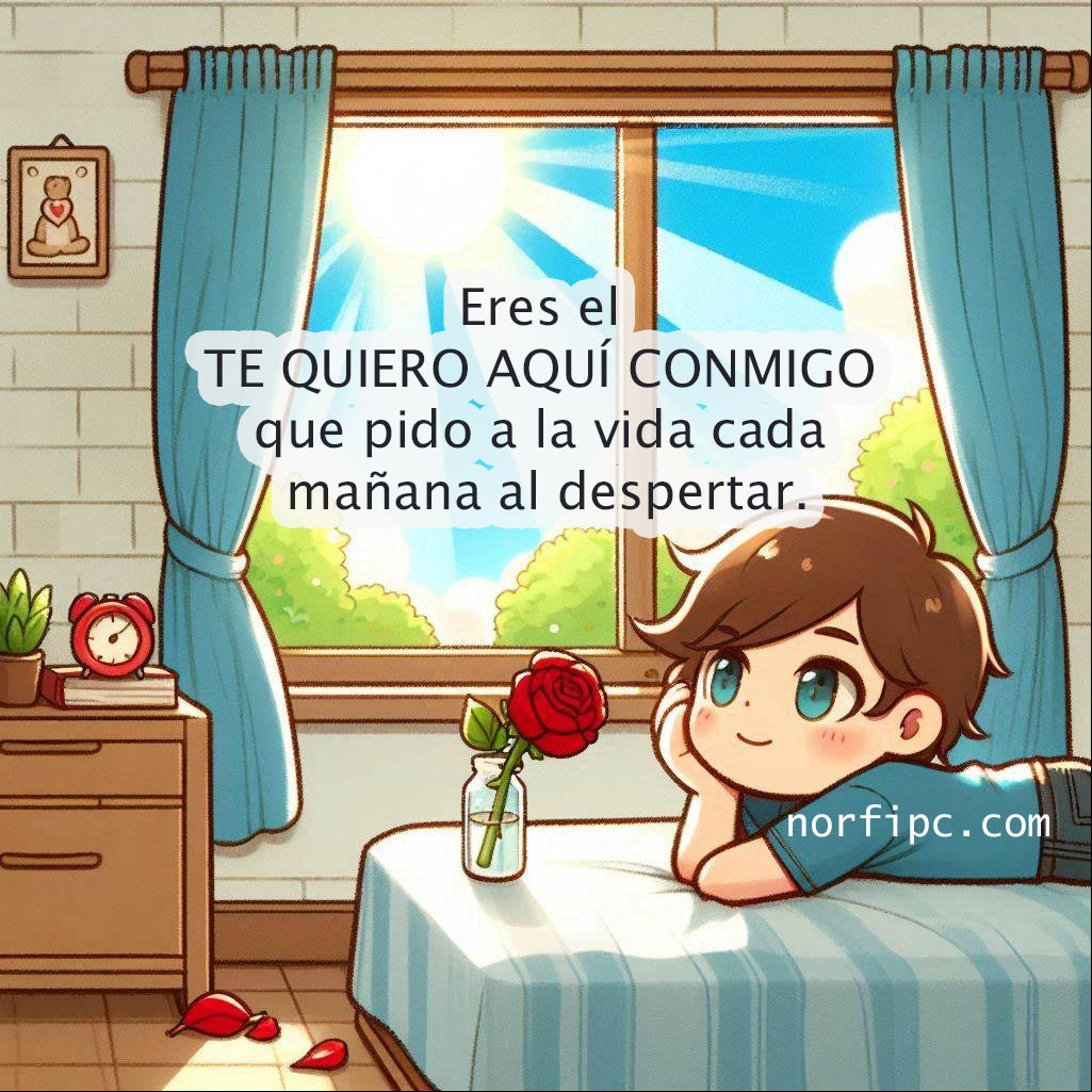 Eres el te quiero aquí conmigo, que pido a la vida cada mañana al despertar. chico acostado en la cama pensando