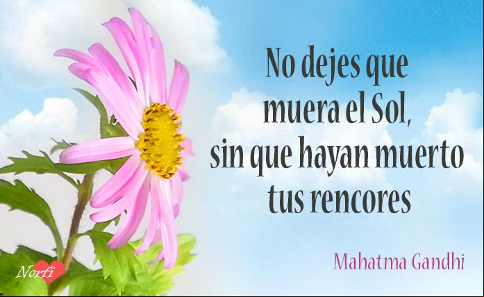 No dejes que se muera el sol, sin que hayan muerto tus rencores. Pensamiento de Mahatma Gandhi Las mejores frases y pensamientos de Mahatma Gandhi