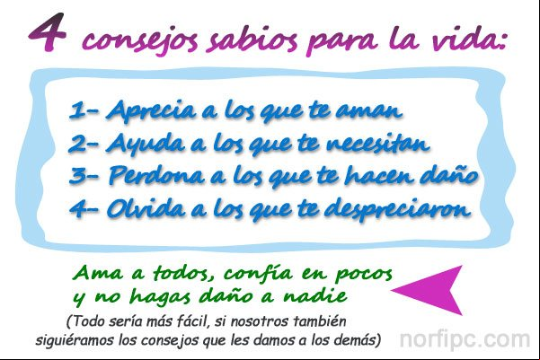Cuatro consejos sabios para la vida Cuatro consejos sabios para la vida