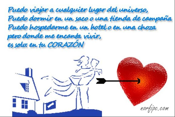 Puedo viajar a cualquier lugar del universo, pero donde me encanta vivir, es solo en tu CORAZÓN Puedo viajar a cualquier lugar del universo, pero donde me encanta vivir, es solo en tu CORAZÓN