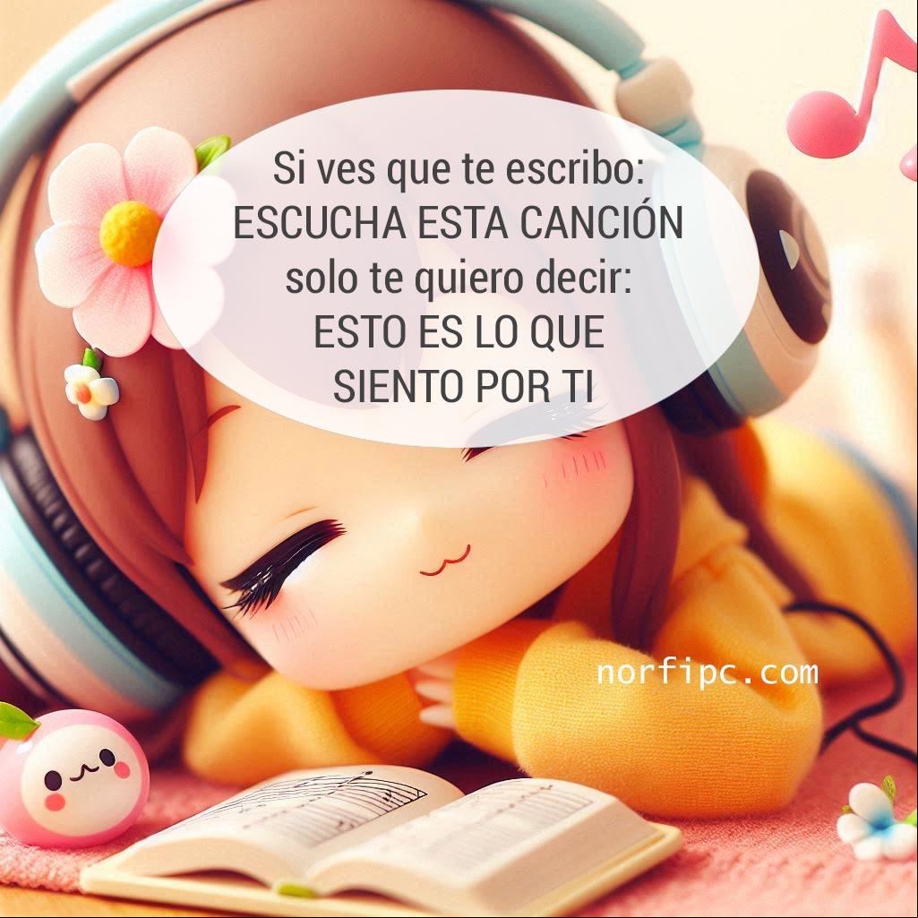 Si ves que te escribo: ESCUCHA ESTA CANCIÓN, solo te quiero decir: ESTO ES LO QUE SIENTO POR TI. Chica acostada escuchando musica con dos audifonos'