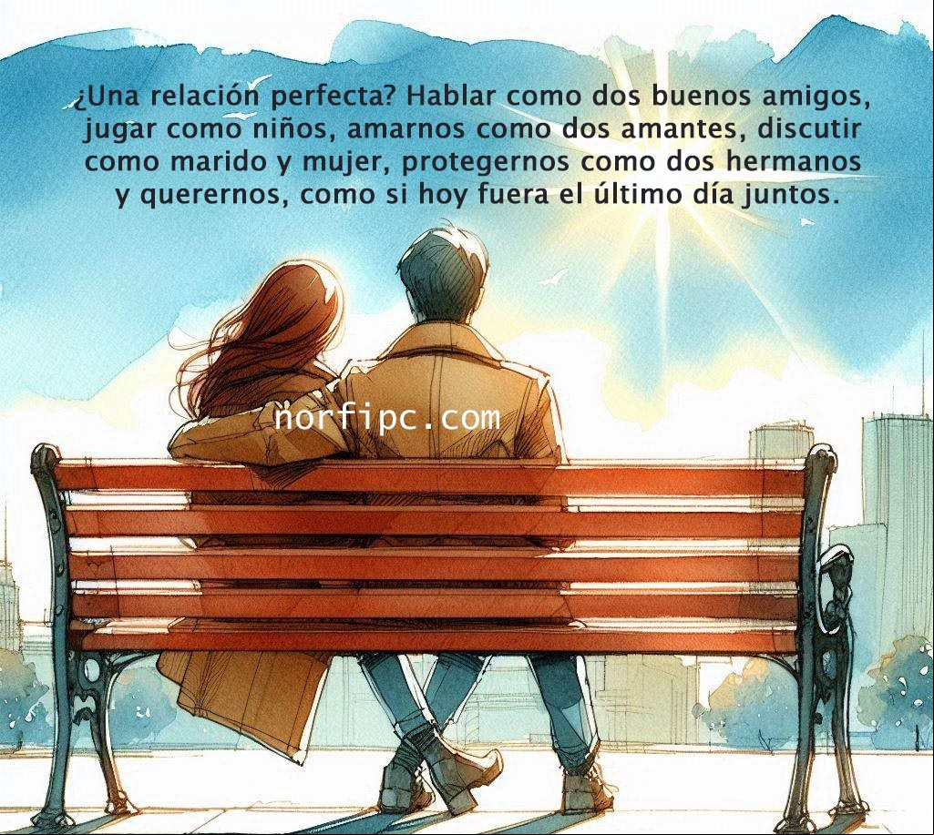 Una relación perfecta. Hablar como buenos amigos, jugar como niños, discutir como marido y mujer, protegerse como hermano y hermana. Hombre y mujer sentados en un parque