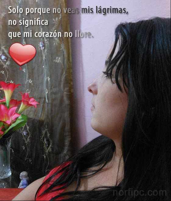 Solo porque no veas mis lágrimas, no significa que mi corazón no llore Fotografías tristes de amor