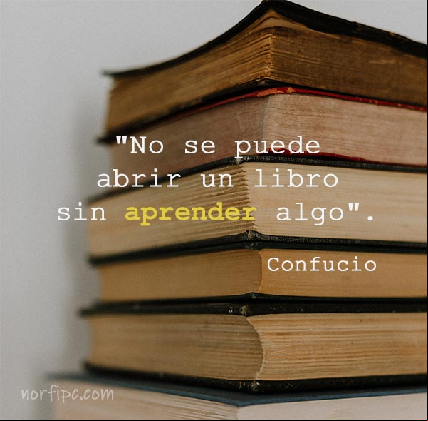 No se puede abrir un libro sin aprender algo. Cita de #Confucio No se puede abrir un libro sin aprender algo. Cita de #Confucio
