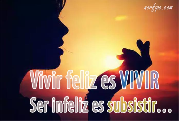 Vivir feliz es vivir. Ser infeliz es subsistir... #FraseMotivadora Acciones y decisiones para ser feliz