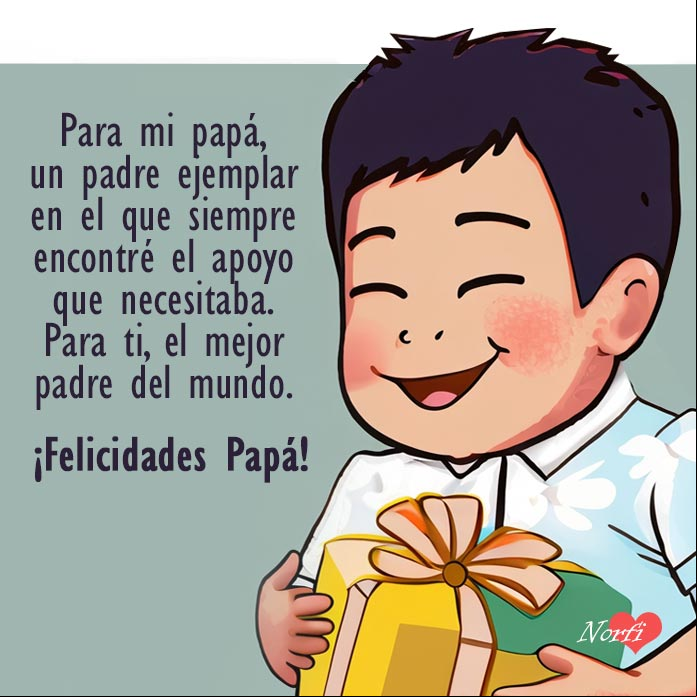 Niño entregando un regalo a su Padre